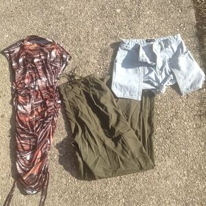 SHEIN Brown and Black Midi Dress